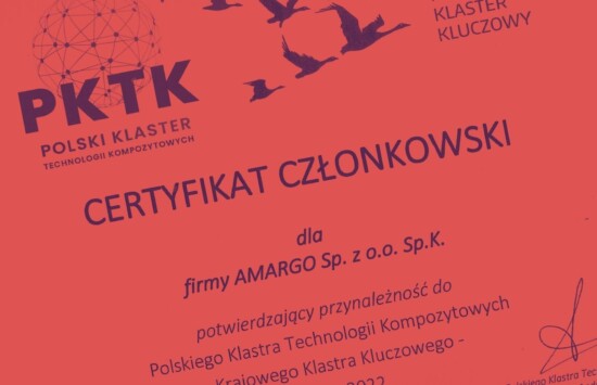 Amargo członkiem Polskiego Klastra Technologii Kompozytowych – przynależymy już kolejny rok